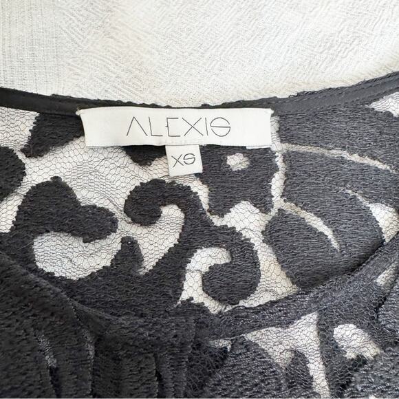 Alexis Eloy Ruffle Hem Lace Dress Bell Sleeve in Black Size XS - Picture 8 of 13